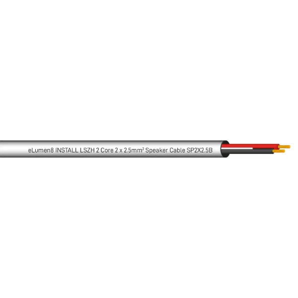 INSTALL LSZH 2 Core 2 x 2.5mm2 Speaker Cable SP2X2.5W, 500m Drum White