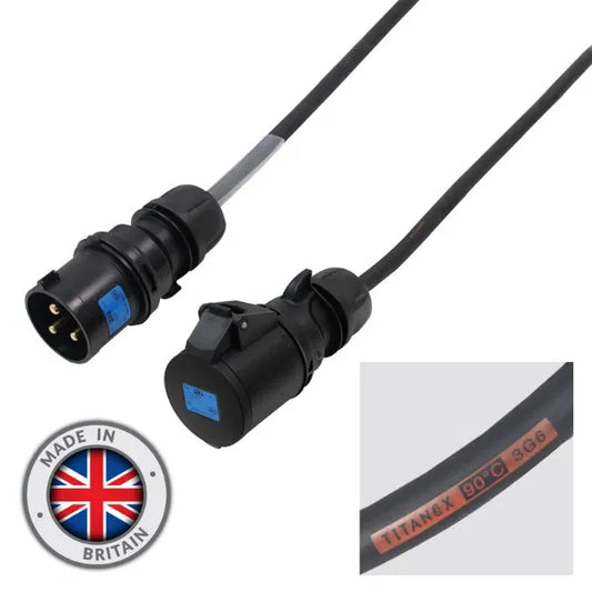 25m 32A Male - 32A Female 1PH 6mm 3C Cable