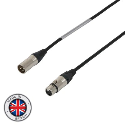 1m Neutrik XLR Male  XLR Female Microphone Cable, Silver