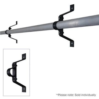 Pipe To Wall Bracket, 100mm Black