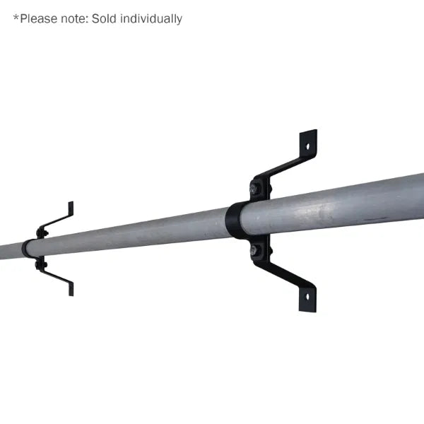 Pipe To Wall Bracket, 100mm Black