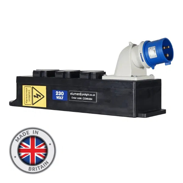 Rubber Distribution Unit, 32A In, 6 x 13A Out