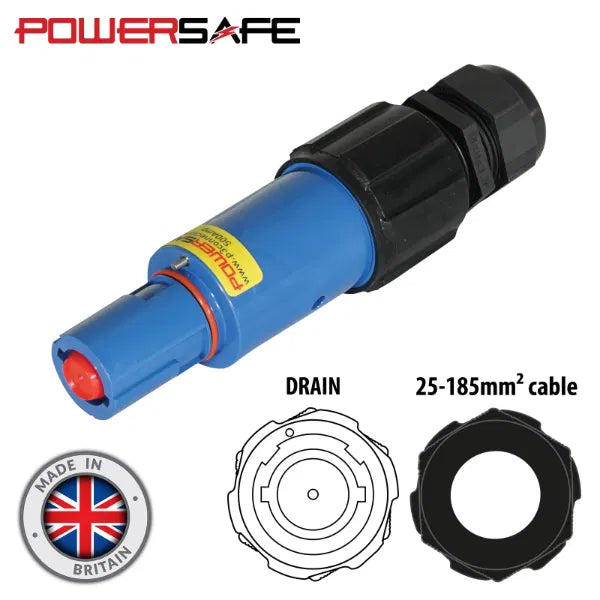 Powersafe 500A Line Drain 120mm2 Neutral Blue