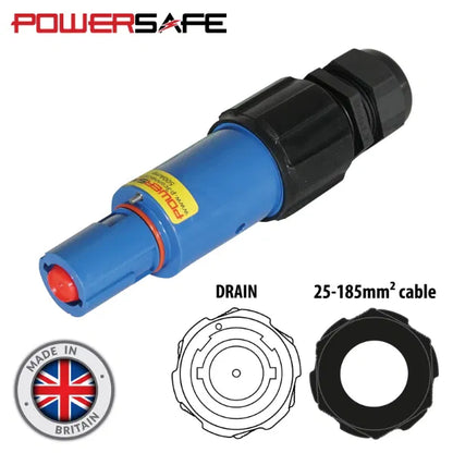 Powersafe 500A Line Drain 120mm2 Neutral Blue