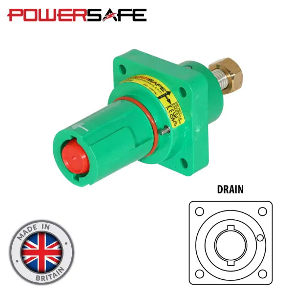 Powersafe 500A Panel Drain T5 Post Earth Green