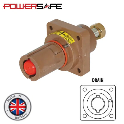 Powersafe 800A Panel Drain Female T8 Post L1 Brown