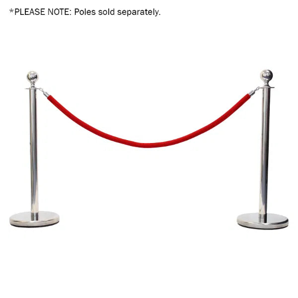 Chrome Barrier Rope, Red Velvet