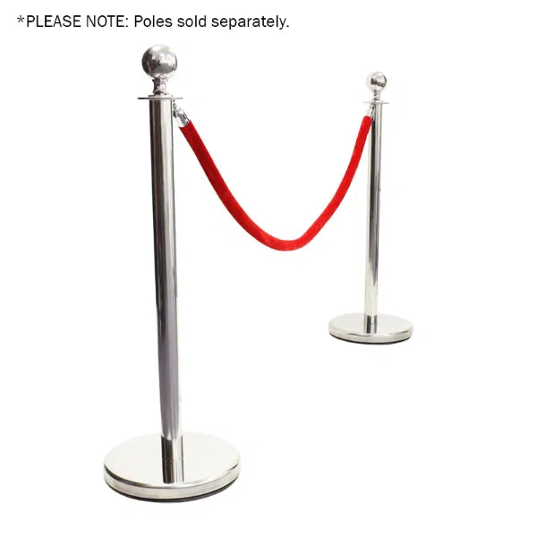 Chrome Barrier Rope, Red Velvet