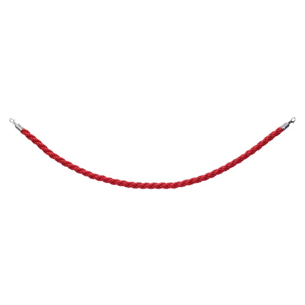 Chrome Barrier Rope, Red Twisted