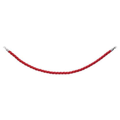 Chrome Barrier Rope, Red Twisted