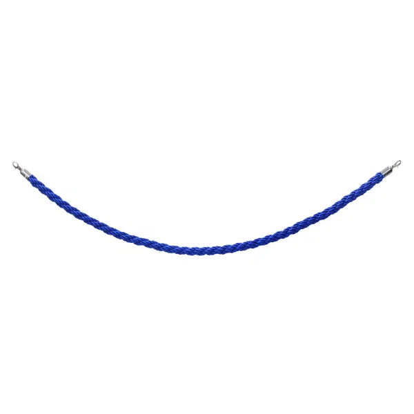 Chrome Barrier Rope, Blue Twisted