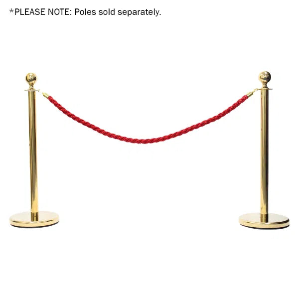 Gold Barrier Rope, Red Twisted