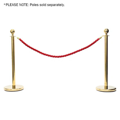 Gold Barrier Rope, Red Twisted