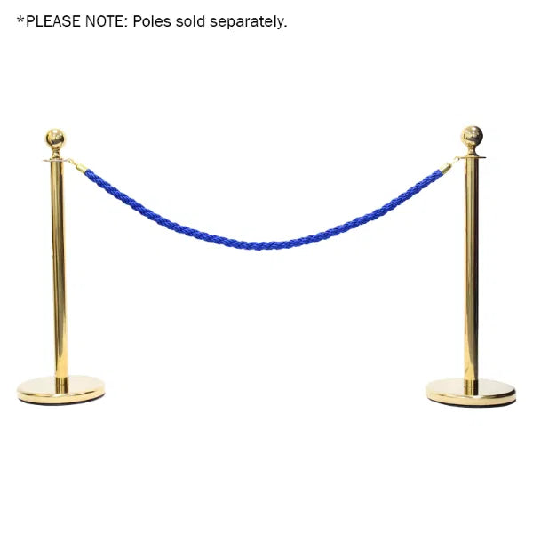 Gold Barrier Rope, Blue Twisted