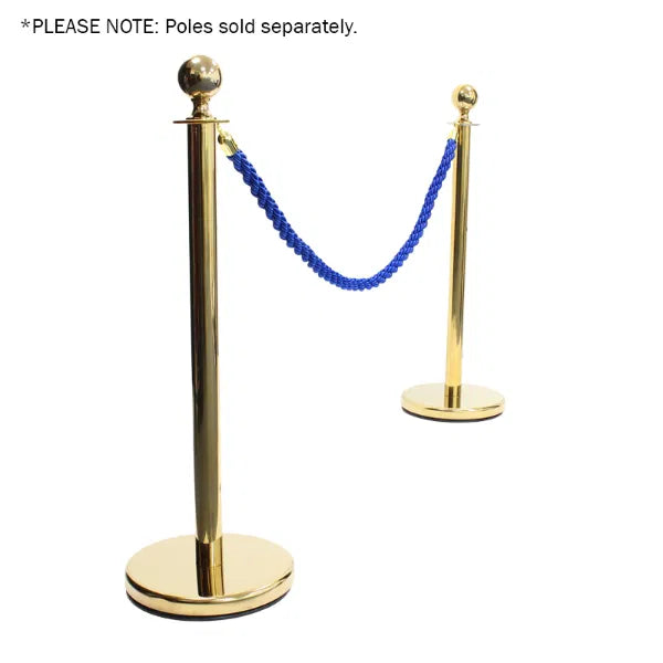 Gold Barrier Rope, Blue Twisted