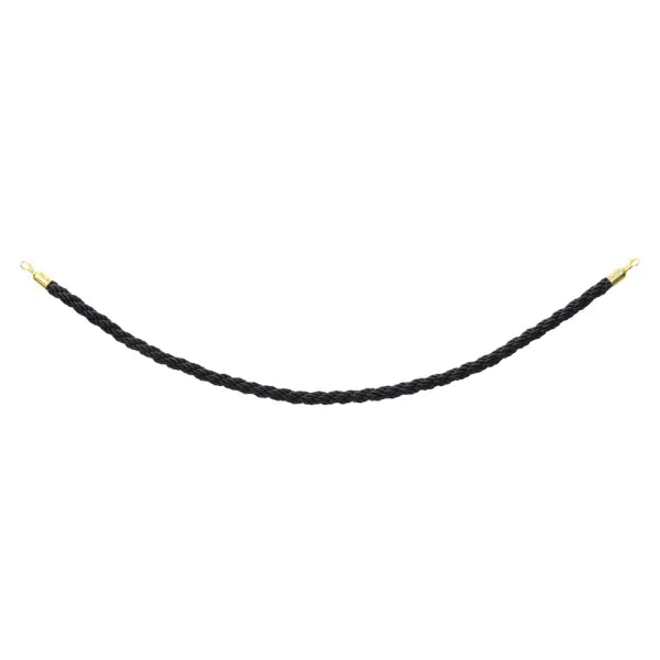 Gold Barrier Rope, Black Twisted