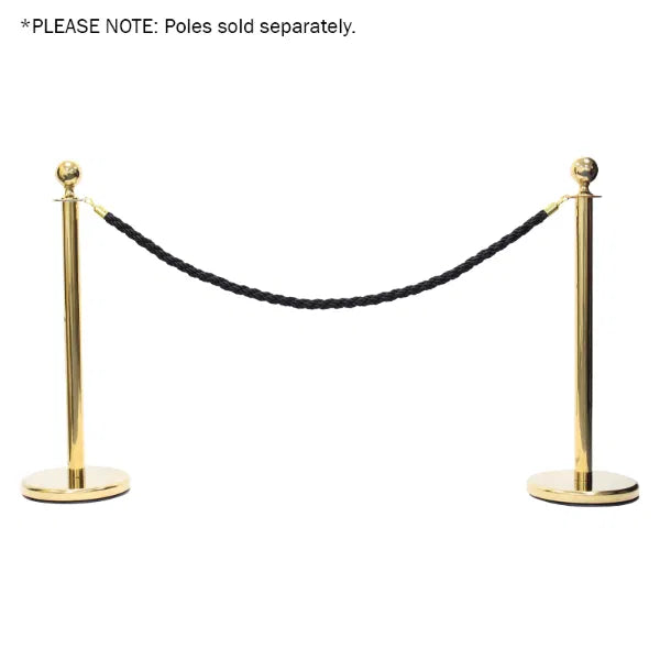 Gold Barrier Rope, Black Twisted