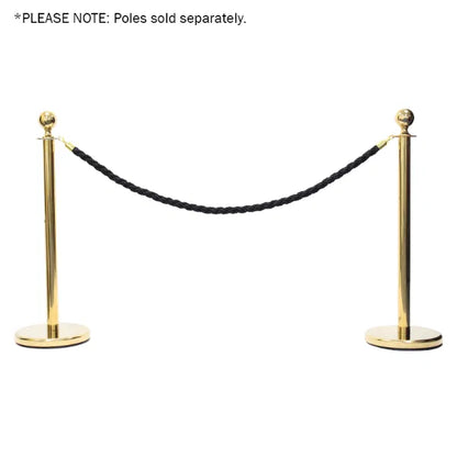 Gold Barrier Rope, Black Twisted