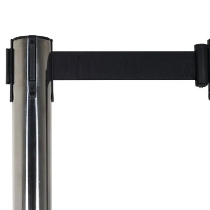 Retractable Barriers - Chrome Pole / Black Strap (Set of 2)