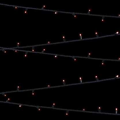 Rubber Connectable, Dimmable LED String Lights Red, 20m