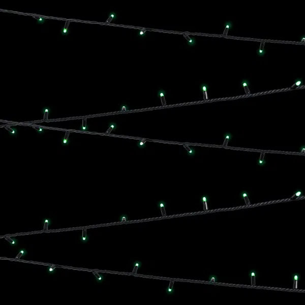 Rubber Connectable, Dimmable LED String Lights Green, 10m