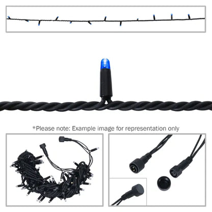 Rubber Connectable, Dimmable LED String Lights Blue, 10m