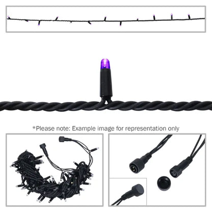 Rubber Connectable, Dimmable LED String Lights Purple, 20m