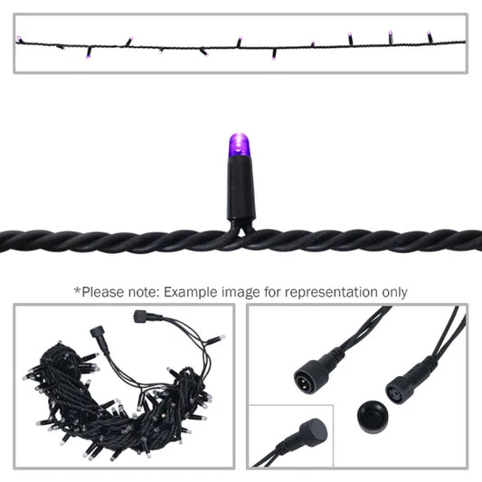 Rubber Connectable, Dimmable LED String Lights Purple, 20m