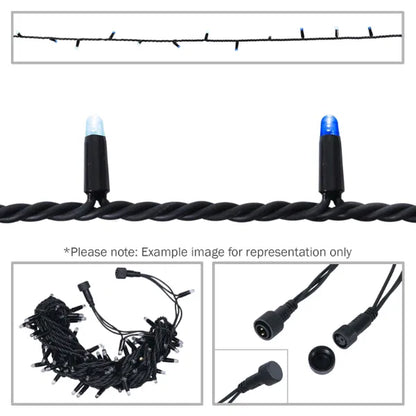 Rubber Connectable, Dimmable LED String Lights Blue/Cool White, 10m