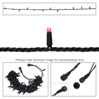Rubber Connectable, Dimmable LED String Lights Pink, 20m