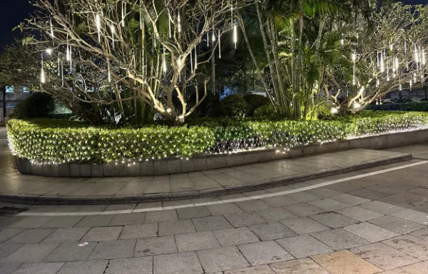 Rubber Connectable, Dimmable LED Net Lights Warm White, 6 x 4m