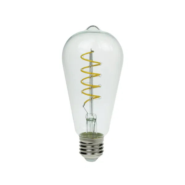 4W LED ST64 Spiral Funky Filament Lamp ES, Yellow