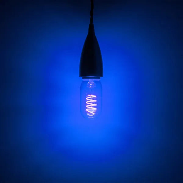 4W LED T45 Funky Spiral Filament Lamp ES, Blue