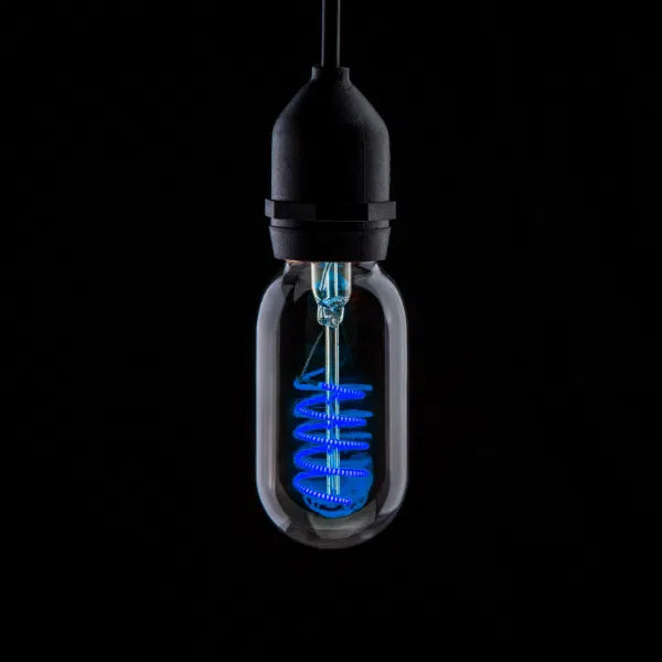 4W LED T45 Funky Spiral Filament Lamp ES, Blue