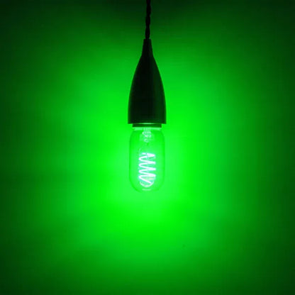 4W LED T45 Funky Spiral Filament Lamp ES, Green