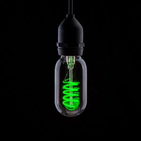 4W LED T45 Funky Spiral Filament Lamp ES, Green