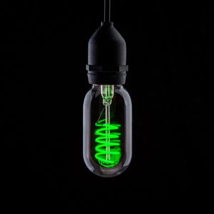 4W LED T45 Funky Spiral Filament Lamp ES, Green