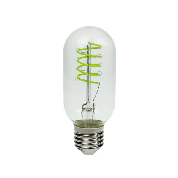 4W LED T45 Funky Spiral Filament Lamp ES, Green