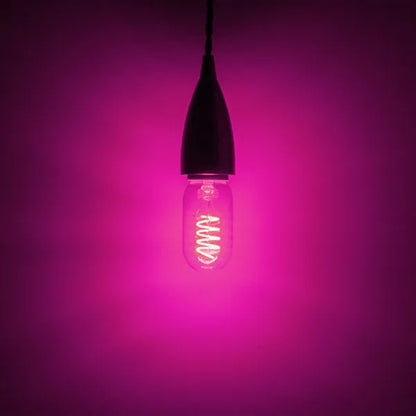 4W LED T45 Funky Spiral Filament Lamp ES, Magenta