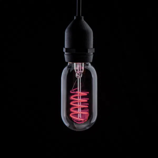 4W LED T45 Funky Spiral Filament Lamp ES, Pink