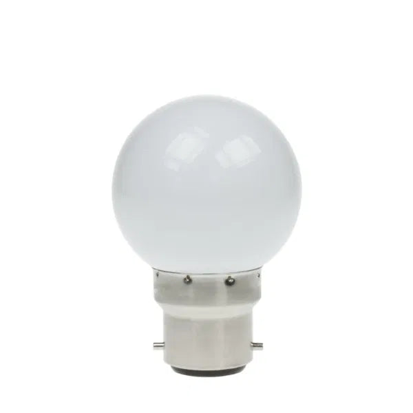 1.5W LED Polycarbonate Golf Ball Lamp, BC 3,000K White