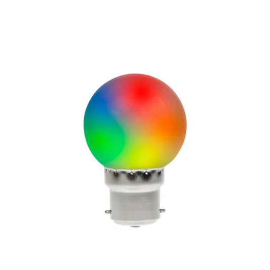 0.5W LED Polycarbonate Golf Ball Lamp, BC RGB Colour Changing