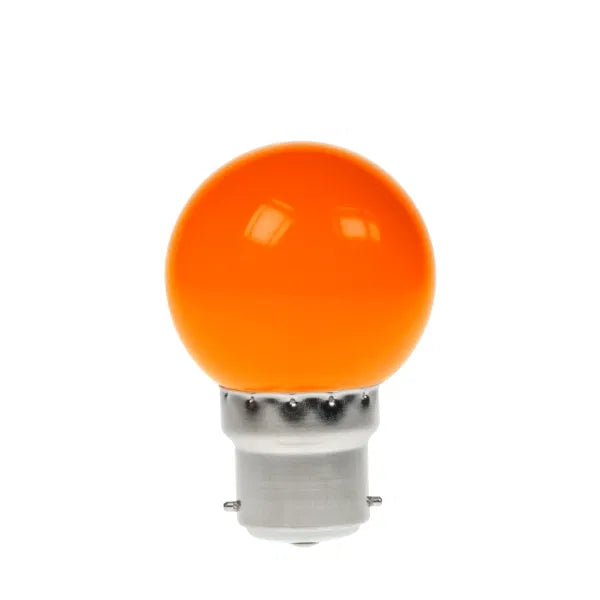 1W LED Polycarbonate Golf Ball Lamp, BC Orange