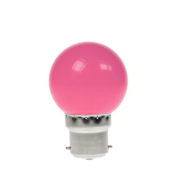 1.5W LED Polycarbonate Golf Ball Lamp, BC Pink