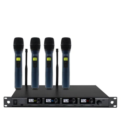 DQM 600H Quad Handheld UHF Radio Microphone System (606Mhz-614Mhz)