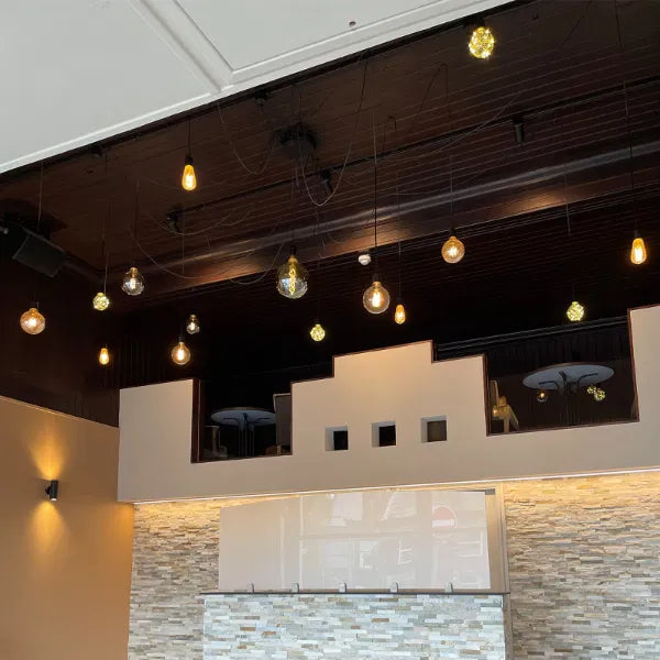 4W Dimmable LED ST64 Crackle Filament Lamp 2,100K ES