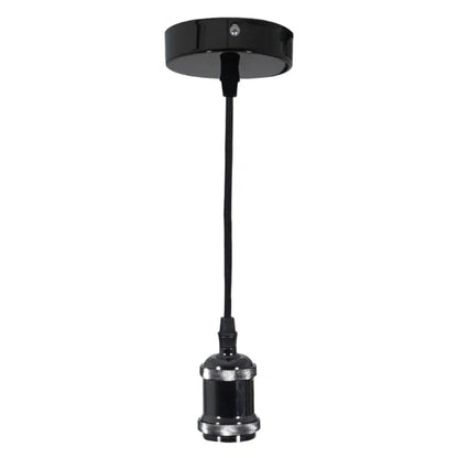 E27 Pendant Kit - Black Chrome with Black Fabric Cord