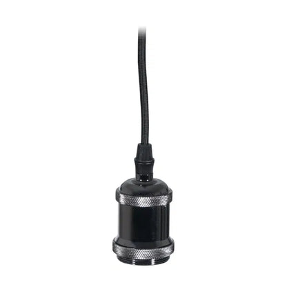 E27 Pendant Kit - Black Chrome with Black Fabric Cord