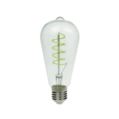 4W Dimmable LED ST64 Spiral Funky Filament Lamp ES, Green