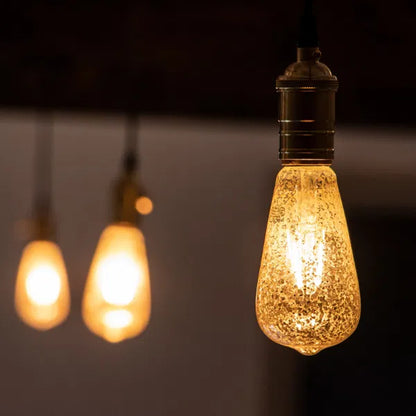 4W Dimmable LED ST64 Crackle Filament Lamp 2,100K ES